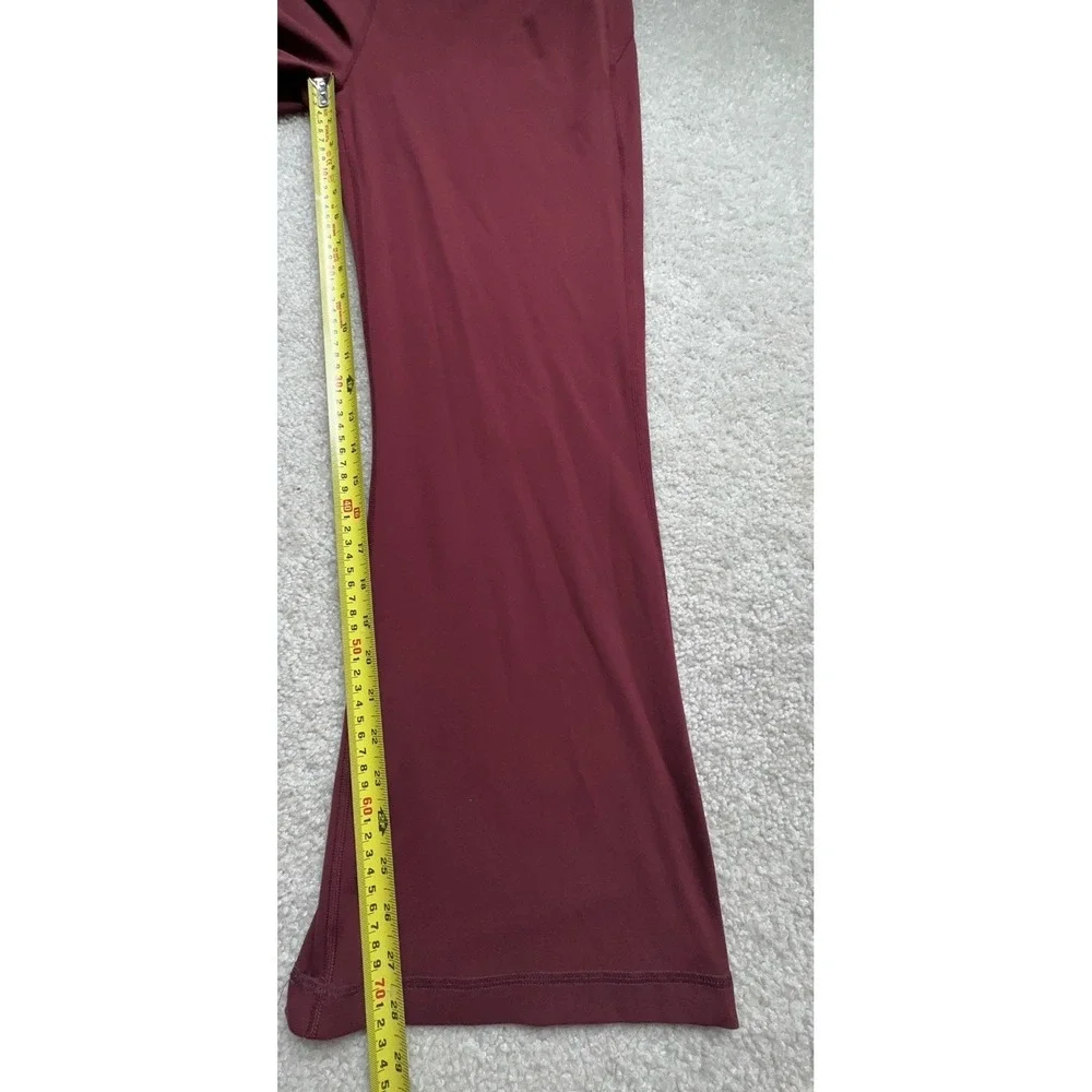 Lululemon Groove Flare Pant 14 Burgundy High Rise Yoga Cropped Inseam 28